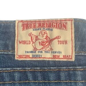 Vintage True Religion Bobby Super T  Straight Leg Jeans 32 Y2K Thick Stitch USA